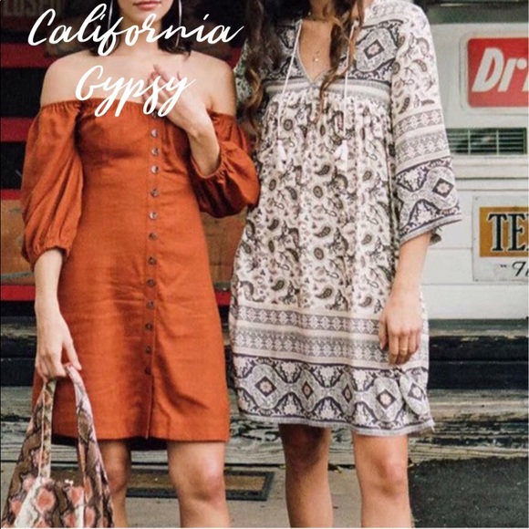 Gypsy Boho Western Paisley Floral Dress - Picture 7 of 14